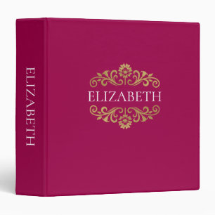 Classeur Élégante école de bureau Monogram Pink Gold