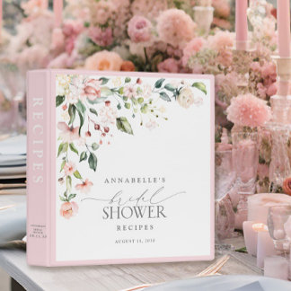 Classeur Elégante Fête des mariées de script rose floral Re