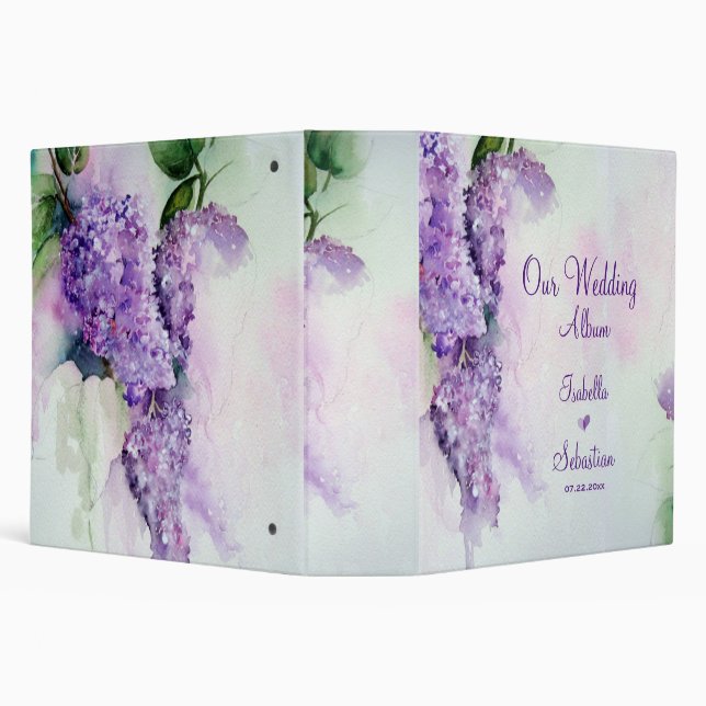Classeur Élégante Lilac Fleurs Album de mariage (Arrière-plan)