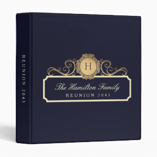 Classeur Elégante Marine d'or de famille