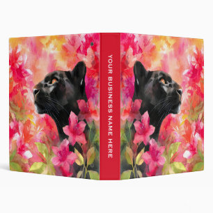 Classeur Élégante panthère noire florale sauvage florissant