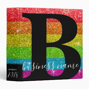 Classeur Elégante Parties scintillant Arc-en-ciel rayures G