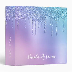 Classeur Elégante parties scintillant chick bleu & violet g