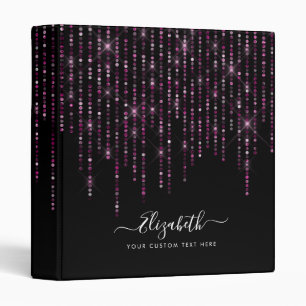 Classeur Elégante Parties scintillant Magenta Rose Noir Plu
