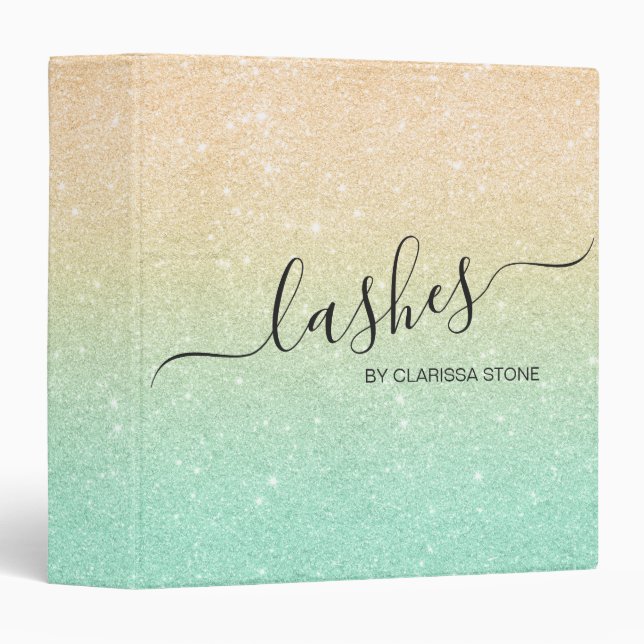 Classeur Elégante parties scintillant moderne dégradé or me (Devant/Côté)