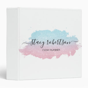 Classeur Elégante pente moderne bleu rose or parties scinti