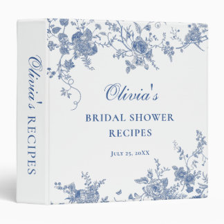 Classeur Elégante recette de Fête des mariées Florale Bleue