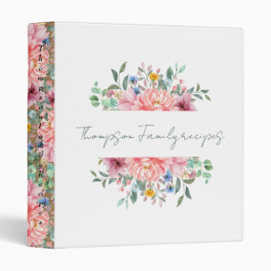 Classeur Elégante recette florale de fleurs de luxe en aqua