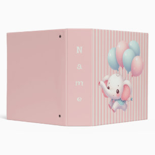 Classeur Éléphant bébé rose et mignon