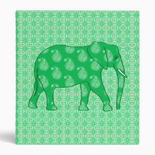 Classeur Éléphant de Paisley - vert et blanc de jade