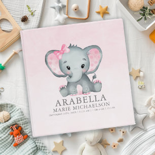 Classeur Eléphant mignon rose bébé fille Album photo