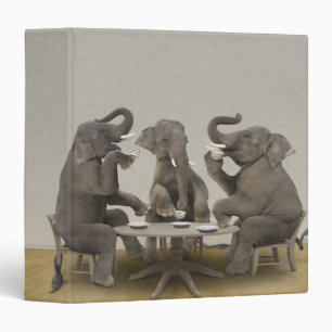 Classeur Éléphants ayant le thé