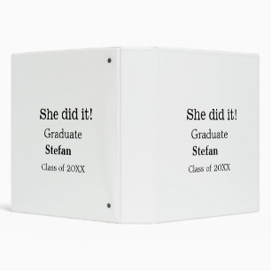 Classeur Elle l'a fait diplômée ajouter nom classe de texte
