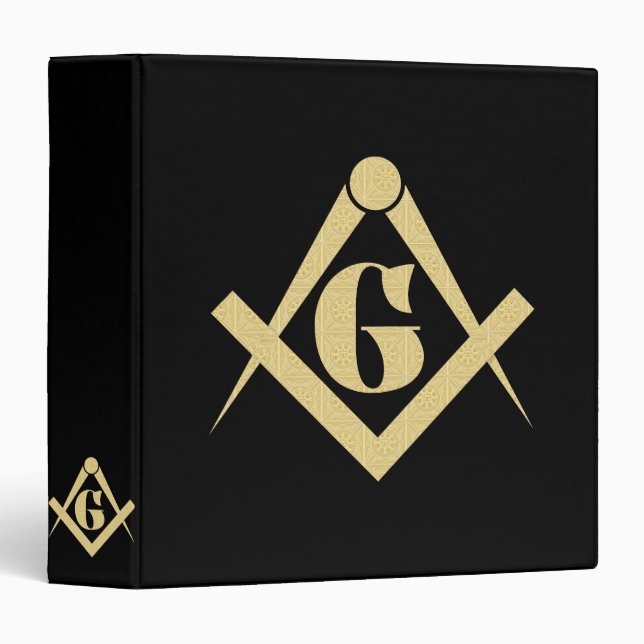 Classeur emblème de la franc-maçonnerie (Devant/Côté)