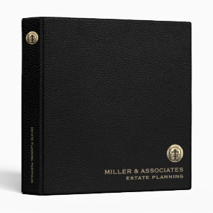 Classeur Emblème de logo en cuir noir