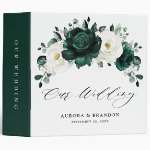 Classeur Emerald Green Eucalyptus Blanc Floral Mariage