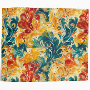 Classeur Emerald Green & Gold Abstrait Paisley Feuilles (3)