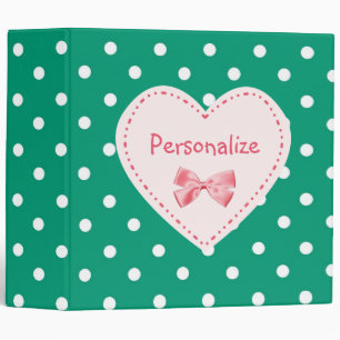 Classeur Emerald Green Heart Avec Nom