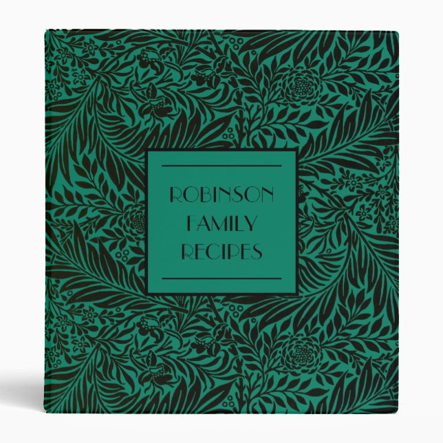 Classeur Emerald Green Nom de famille Recette Cookbook (Devant)
