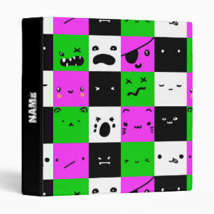 Classeur Emoji affronte Kawaii Purple personnalisé