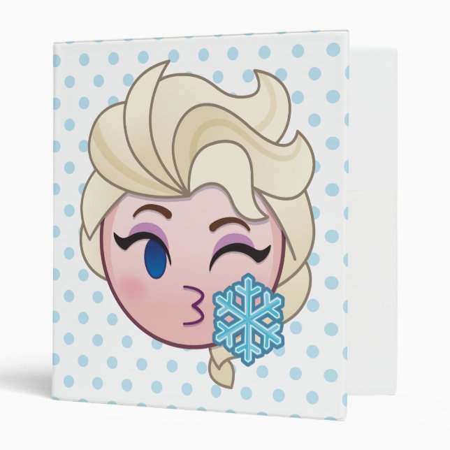 Classeur Emoji congelé | Elsa Jetant un baiser (Devant/intérieur)