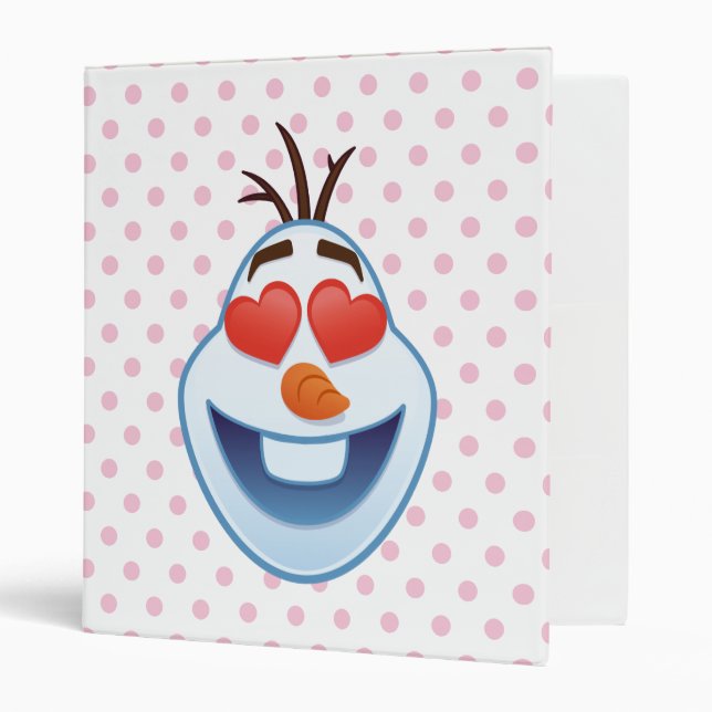 Classeur Emoji congelé | Olaf aux yeux en forme de coeur (Devant/intérieur)