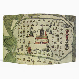 Classeur Empire aztèque de Montezuma, carte antique du mond