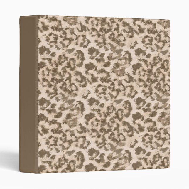 Classeur Empreinte de léopard beige. (Devant/Côté)