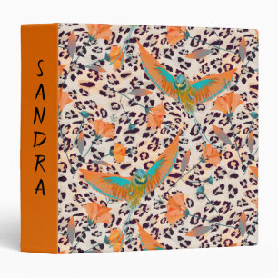 Classeur Empreinte de léopard branché, oiseaux de paradis