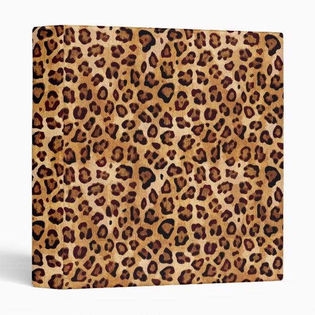 Classeur Empreinte de léopard de texture rustique (Devant/Côté)