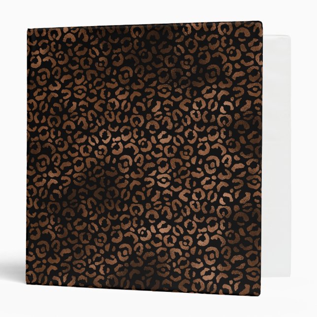 Classeur Empreinte de léopard noir Brown Glam (Devant/Intérieur)