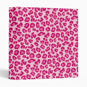 Classeur Empreinte de léopard Pastel Pink, Hot Pink et Fuc