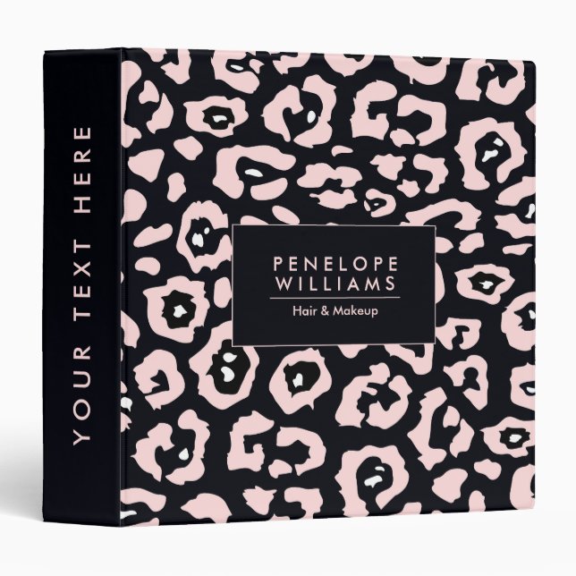 Classeur Empreinte de léopard rose (Devant/Côté)