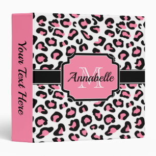 Classeur Empreinte de léopard rose