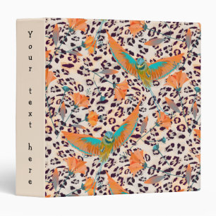 Classeur Empreinte de léopard tendance, oiseaux du Paradis