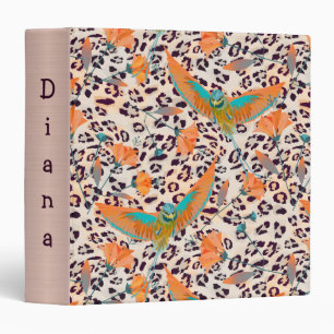 Classeur Empreinte de léopard tendance, oiseaux du Paradis 