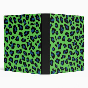 Classeur Empreinte de léopard vert et bleu 1 pouce