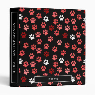 Classeur Empreinte de patte de Chien Chien Noir et Rose   E