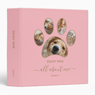 Classeur Empreinte de patte Gold personnalisé Pet Photo Col