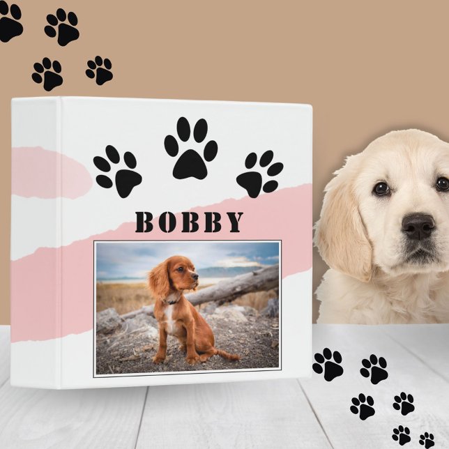 Classeur Empreinte de patte Imprimer Aquarelle Chien Animau (Créateur téléchargé)