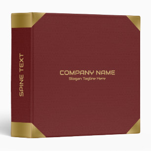 Classeur Empreinte en cuir rouge foncé avec accents or