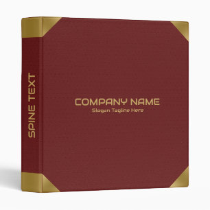 Classeur Empreinte en cuir rouge foncé avec accents or
