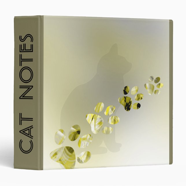 Classeur Empreintes de pattes Chat Animaux Animaux Animaux  (Devant/Côté)
