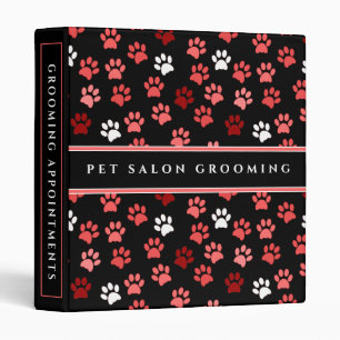 Classeur Empreintes de pattes de Chien Rosé et Noir   Soins