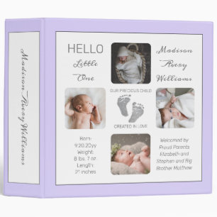 Classeur Empreintes Photo Album Lavande Déni de naissance