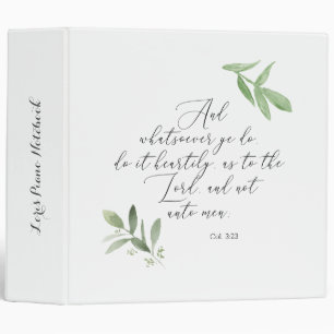Classeur en anneau avec aquarelle et KJV Bible Ver