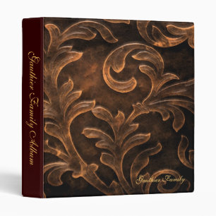 Classeur en bronze d'album de famille de feuille