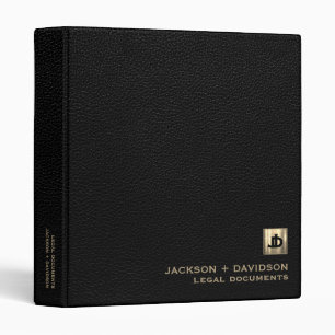 Classeur en cuir noir pour documents juridiques