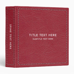 Classeur en cuir rouge texture et pointillé 3 anne
