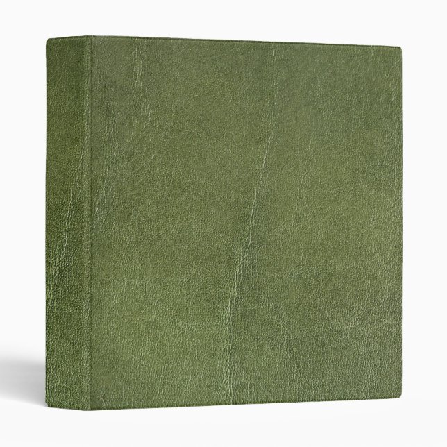 classeur en cuir vert biberon (Devant/Côté)
